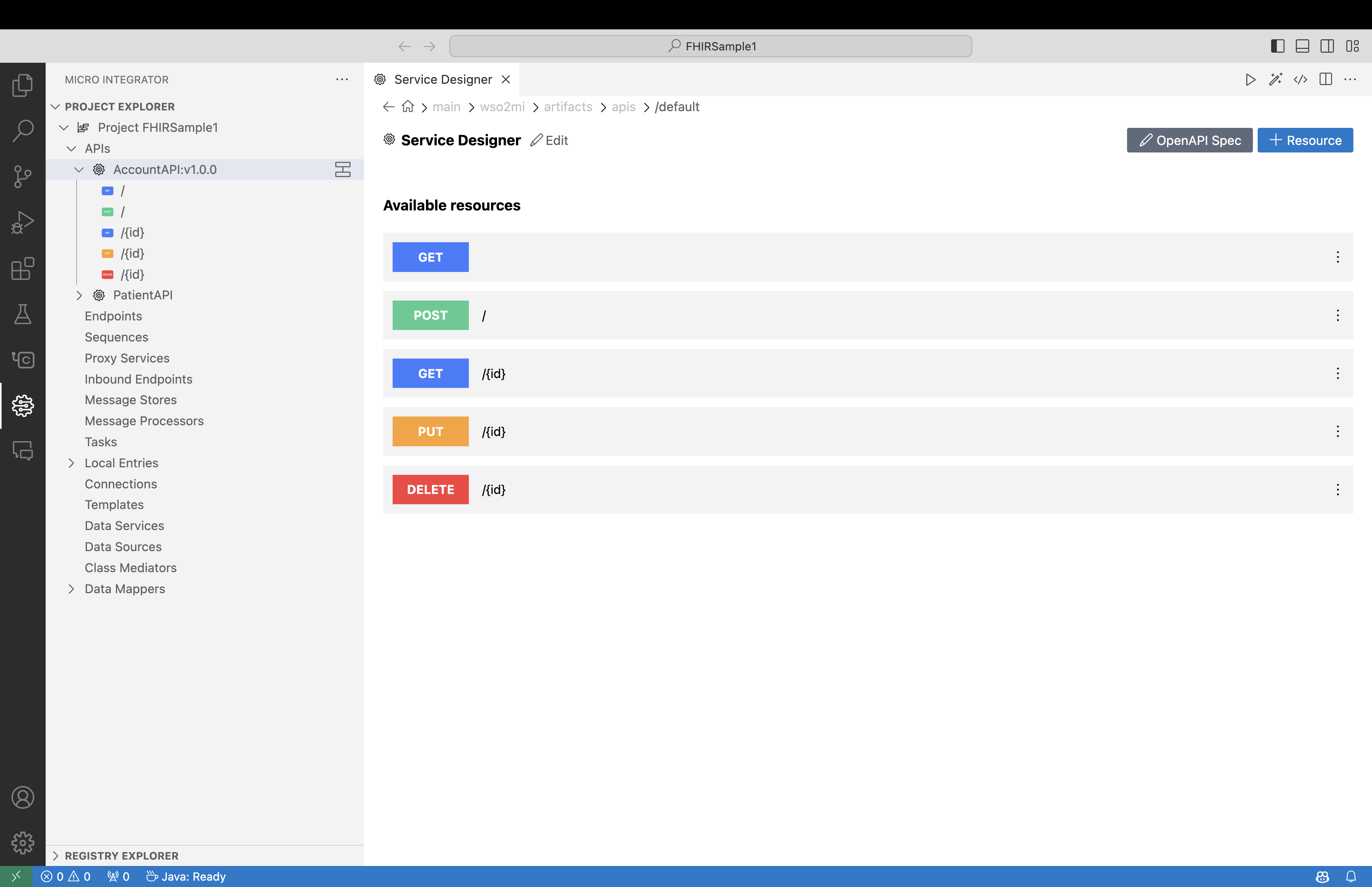 Create FHIR APIs from OAS